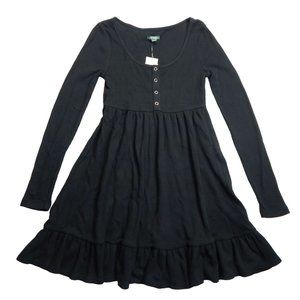 Wild Fable Long Sleeve Mini Fit and Flare Dress Women's Black Size S